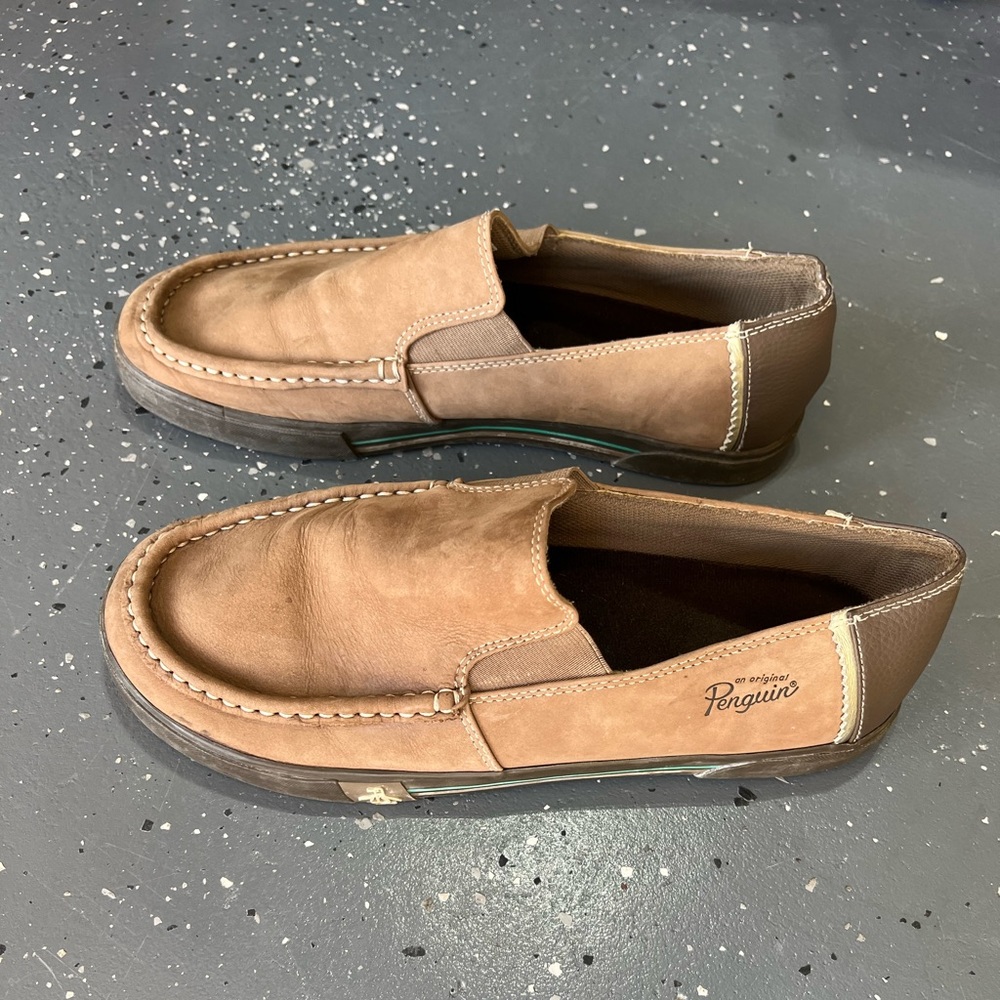 Penguin Ernie Loafer Shoes Brown Suede Slip-on Boat Sneakers